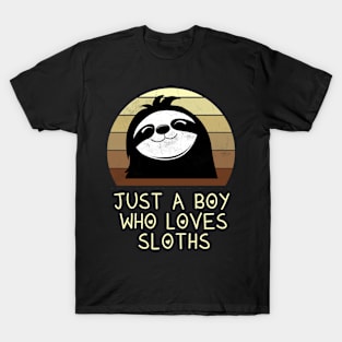 Boy Sloth Love Retro T-Shirt